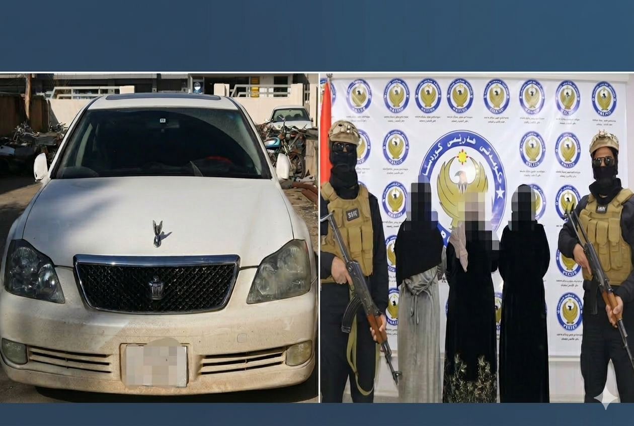 3 ژن بەتۆمەتی دزینی ئۆتۆمبێلێک دەستگیرکران